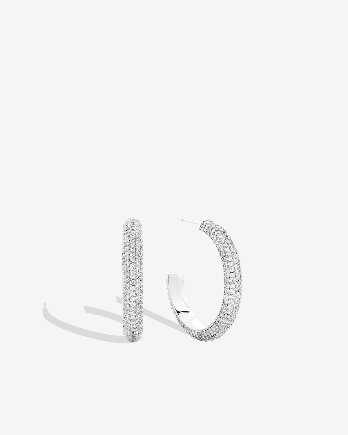 Bryan Anthonys Unstoppable Pave Midi Hoops Silver
