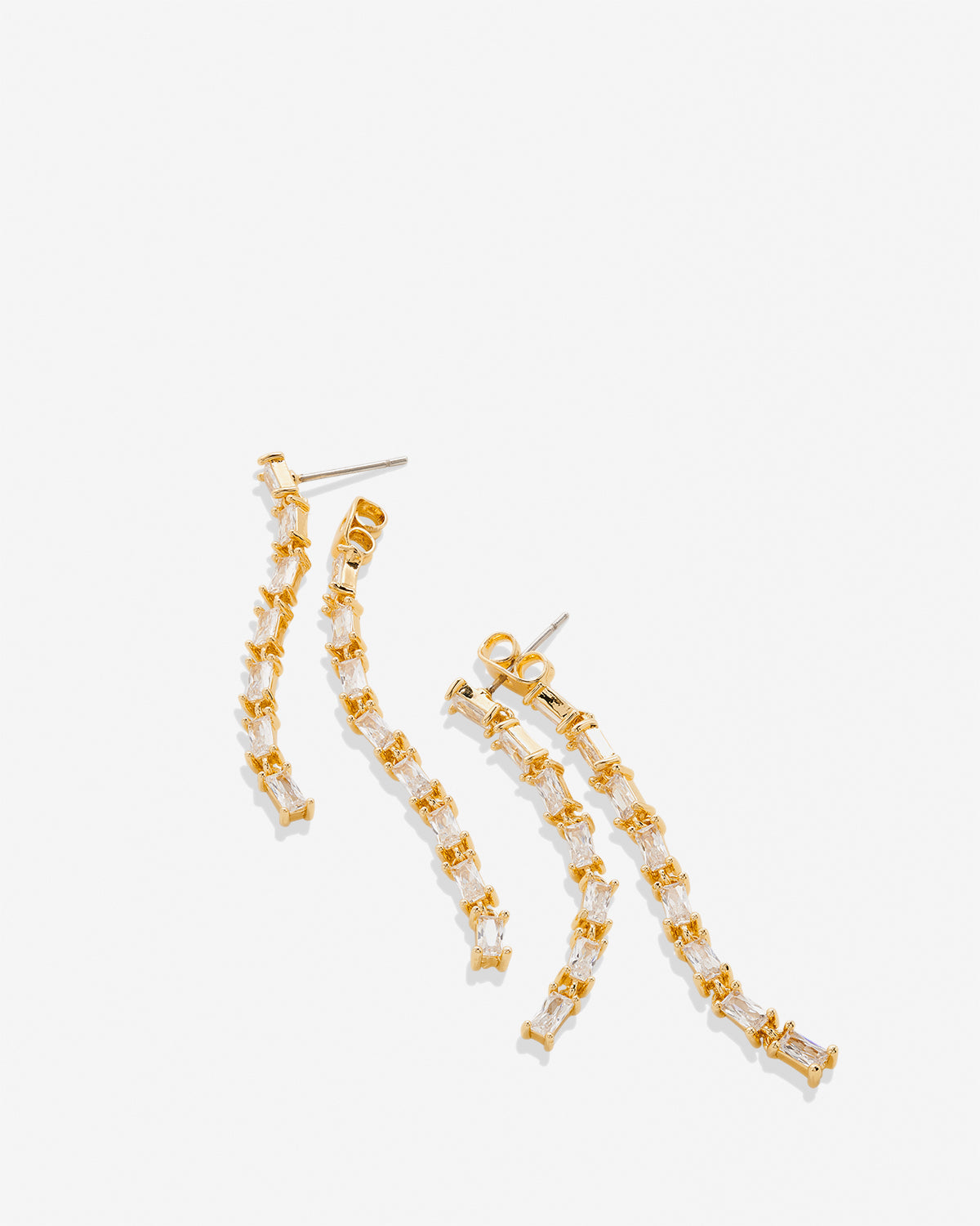 Bryan Anthonys Radiance Collection Baguette Chandelier Earrings Emerald Cut in Gold