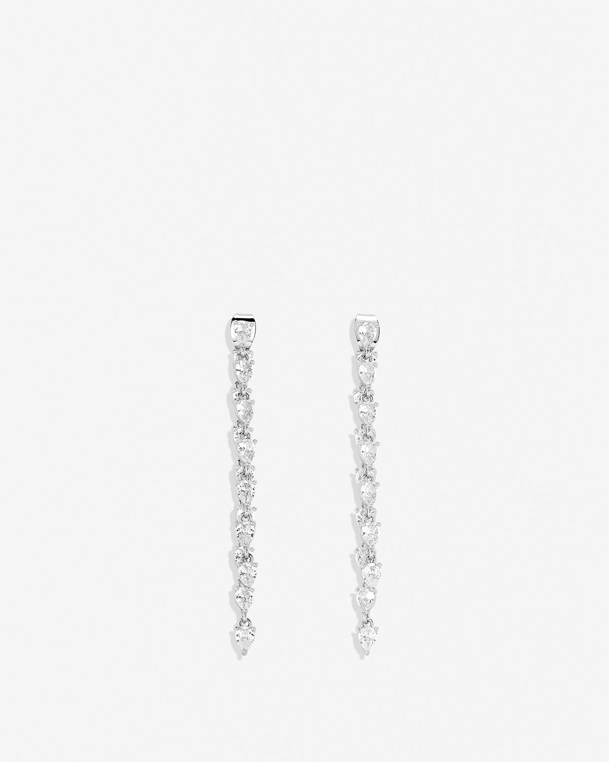 Bryan Anthonys Radiance Collection Pear Cut Chandelier Earrings Silver
