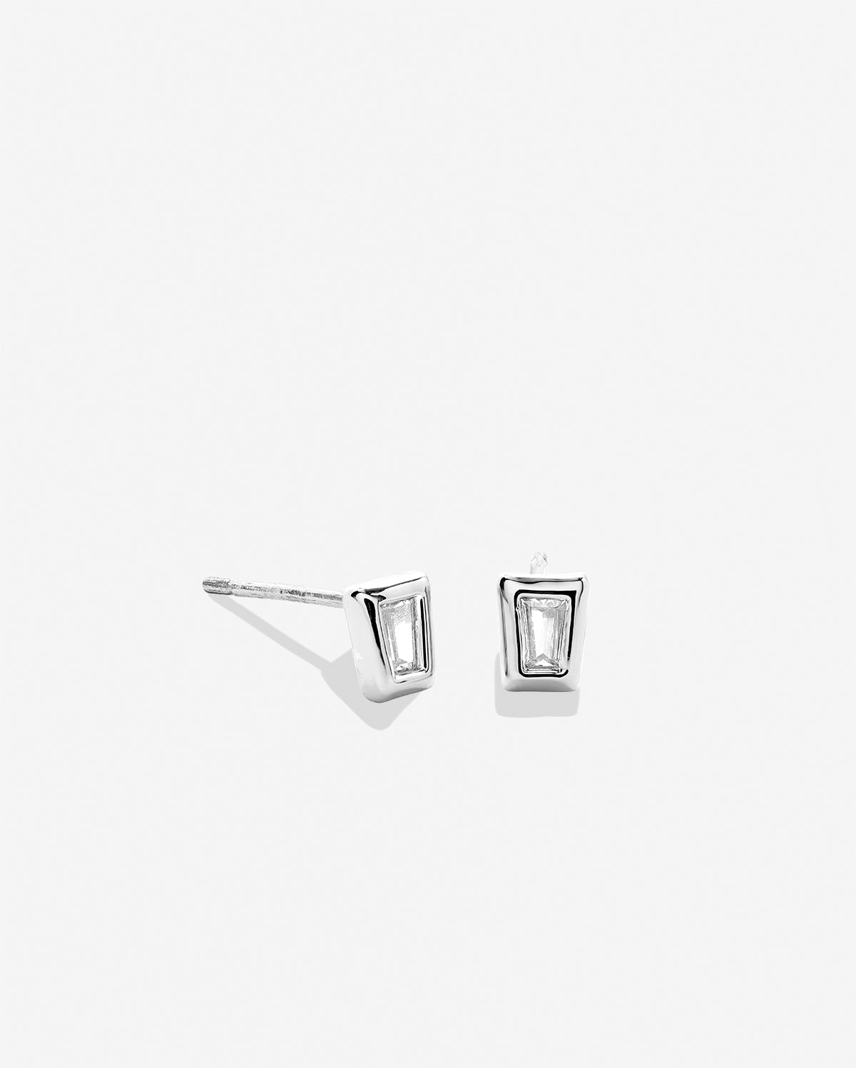 Bryan Anthonys Radiance Collection Baguette Stud Earrings Silver