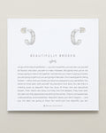 Bryan Anthonys Beautifully Broken Collection Baguette Mini Hoop Earrings Silver On Card