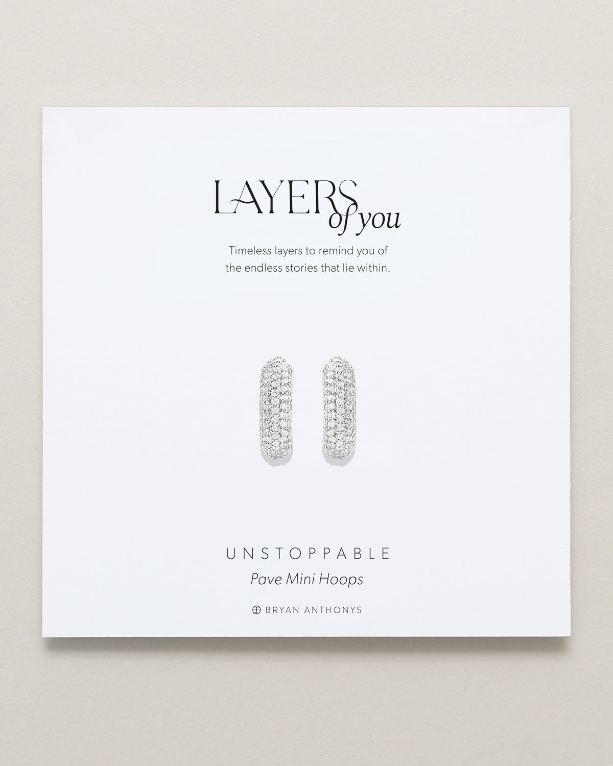 Bryan Anthonys Layers of You Gold Unstoppable Pave Hoops On Card