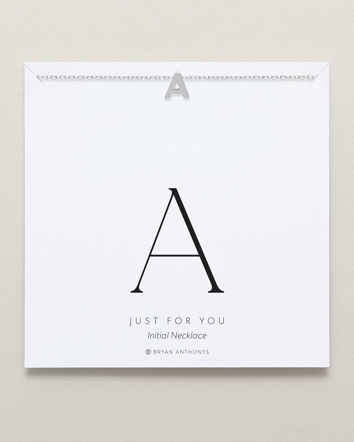 Bryan Anthonys Just For You Initial A Silver On CardBryan Anthonys Just For You Silver A Necklace On Card