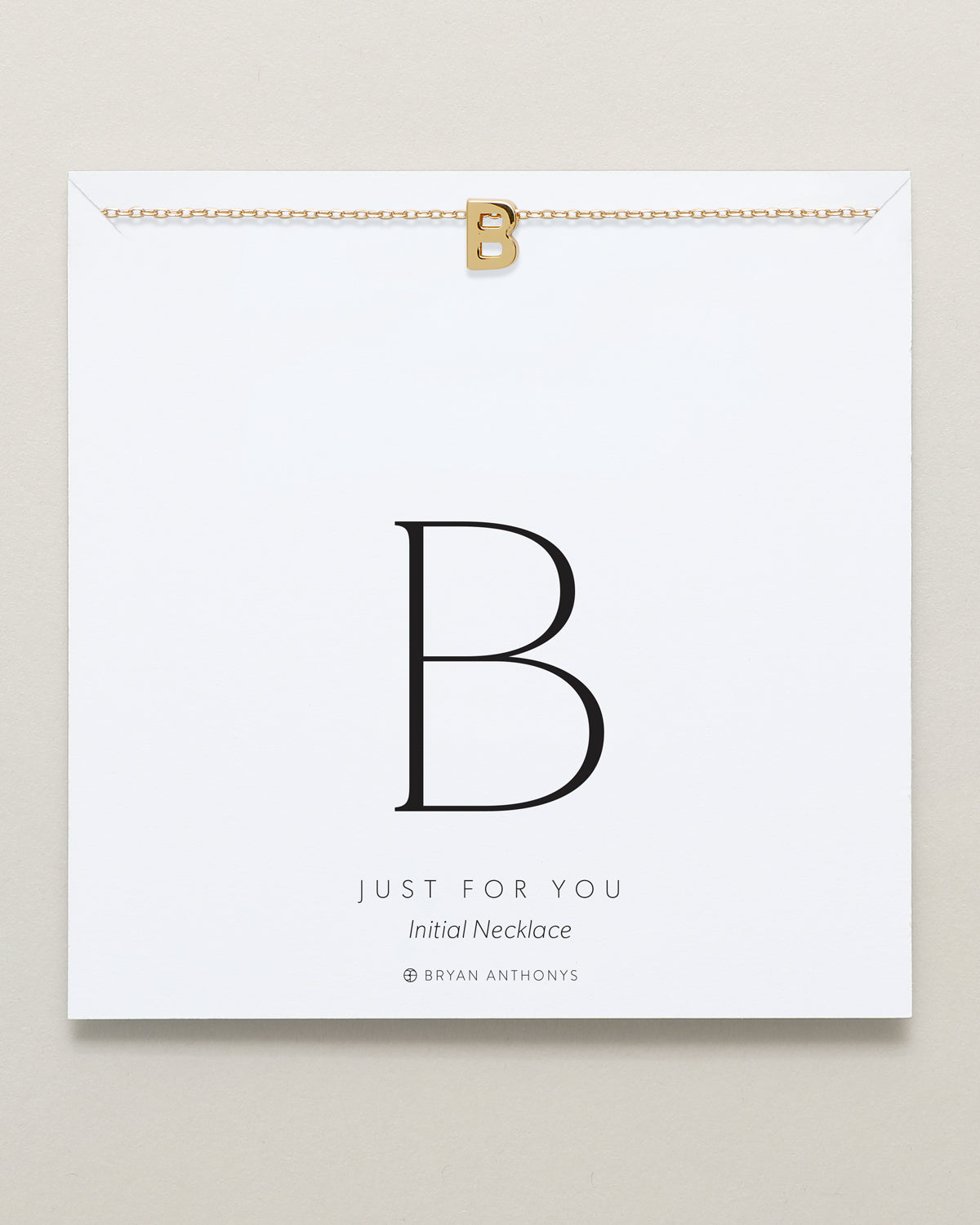 Bryan Anthonys Just For You Initial B Gold Necklace On Card