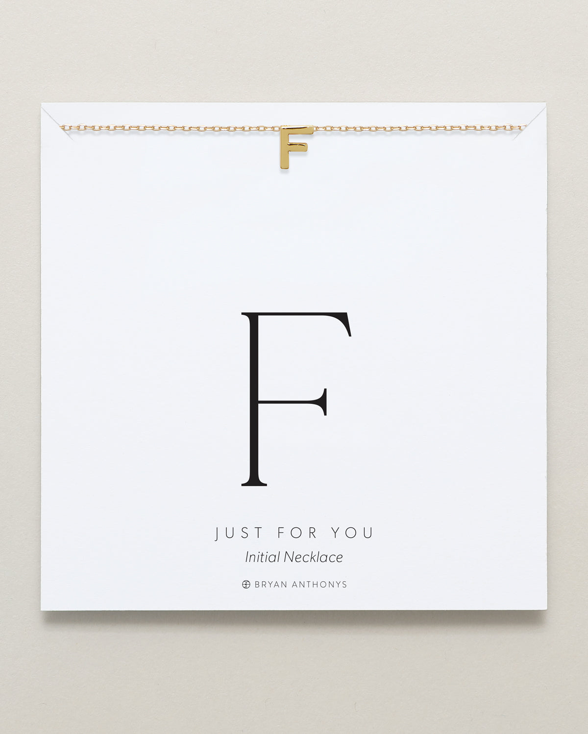 Bryan Anthonys Just For You Gold F Necklace On Card