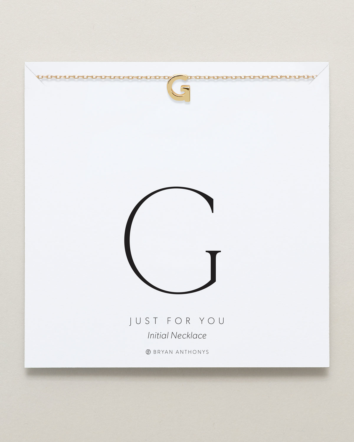 Bryan Anthonys Just For You Gold G Necklace On Card