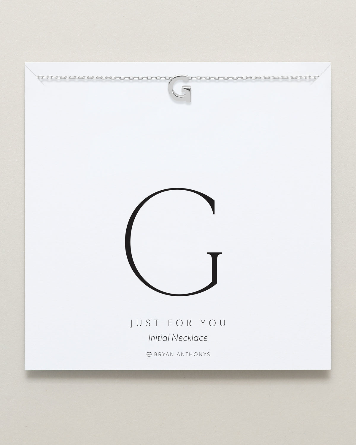 Bryan Anthonys Just For You Silver G Necklace On Card