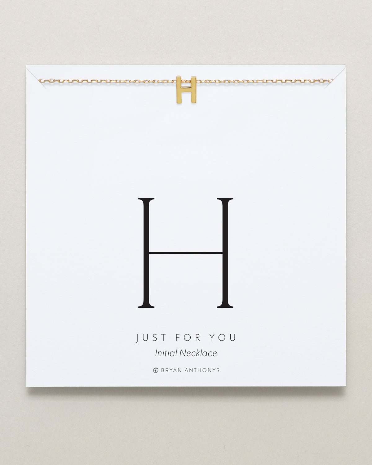 Bryan Anthonys Just For You Gold H Necklace On Card