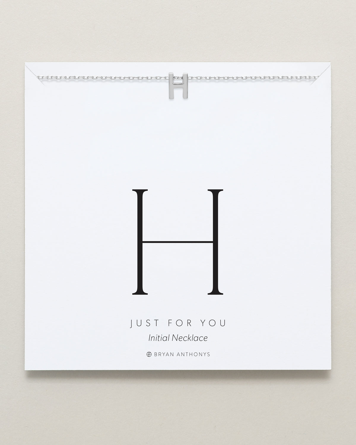 Bryan Anthonys Just For You Silver H Necklace On Card