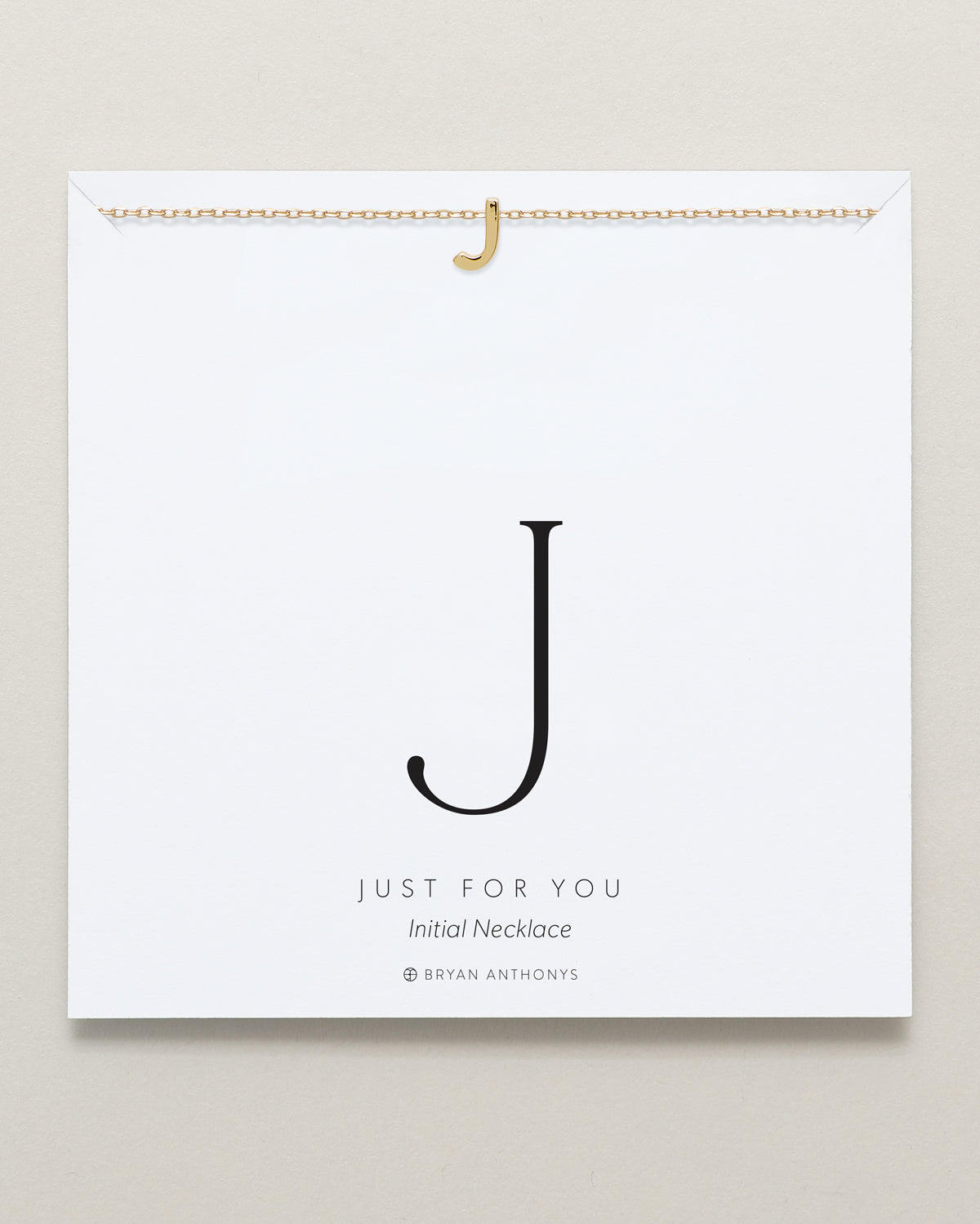 Bryan Anthonys Just For You Gold J Necklace On Card