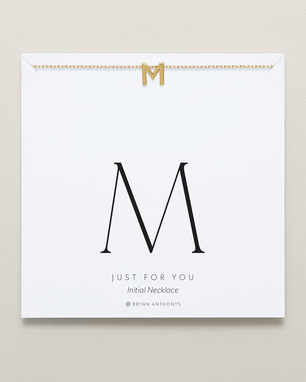 Bryan Anthonys Just For You Gold M Necklace On Card