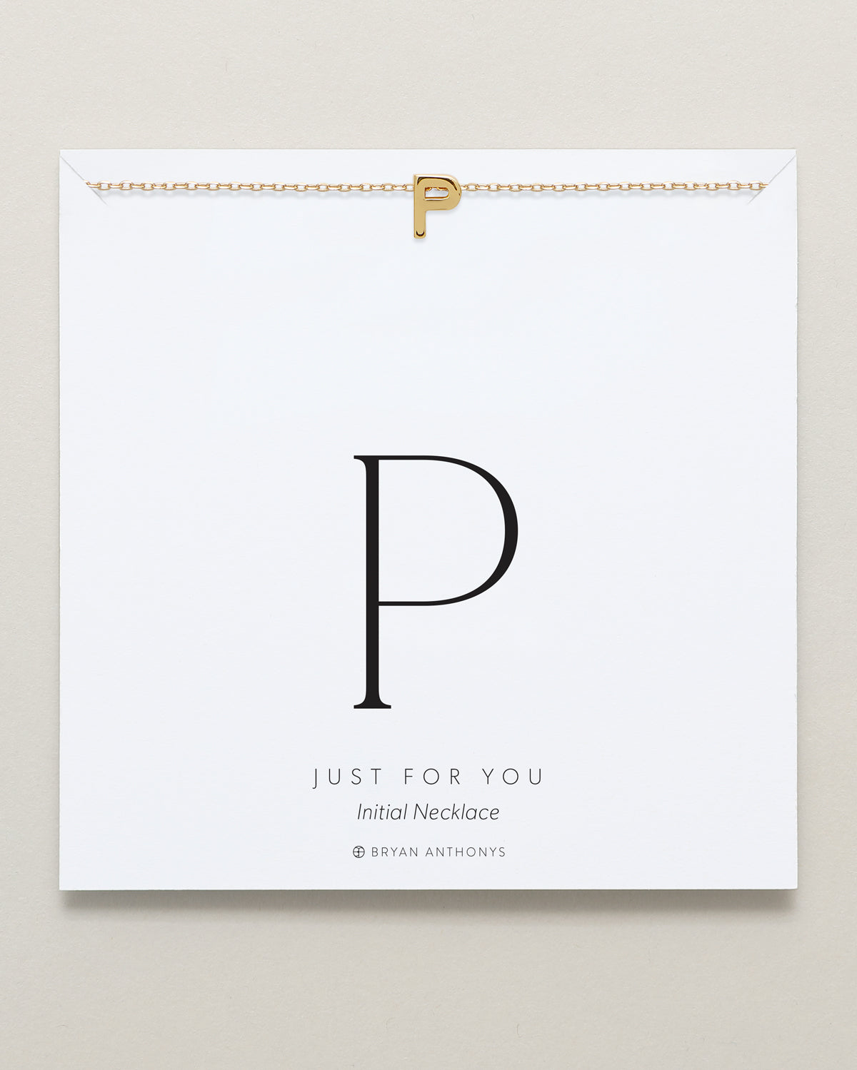 Bryan Anthonys Just For You Gold P Necklace On Card
