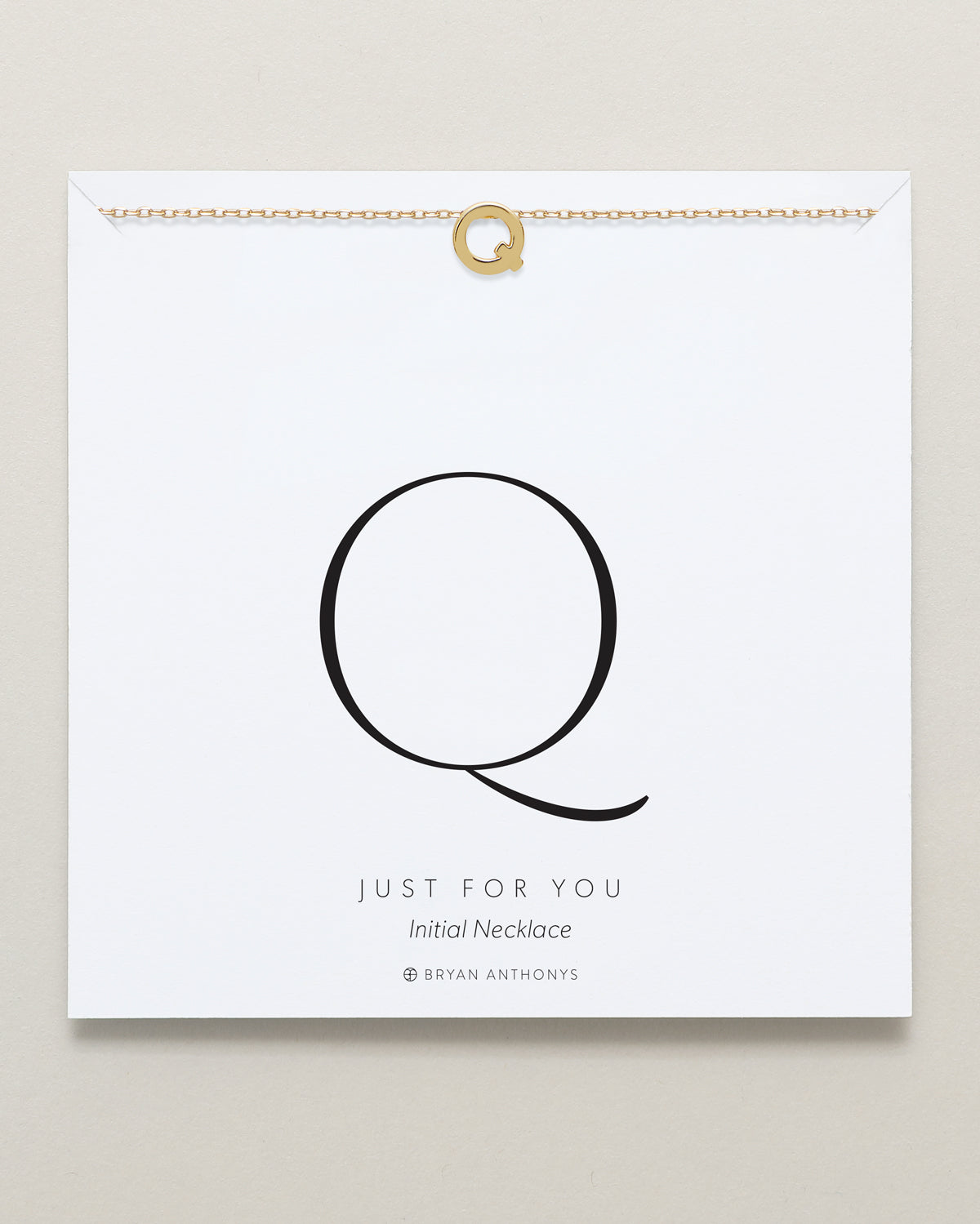 Bryan Anthonys Just For You Gold Q Necklace On Card