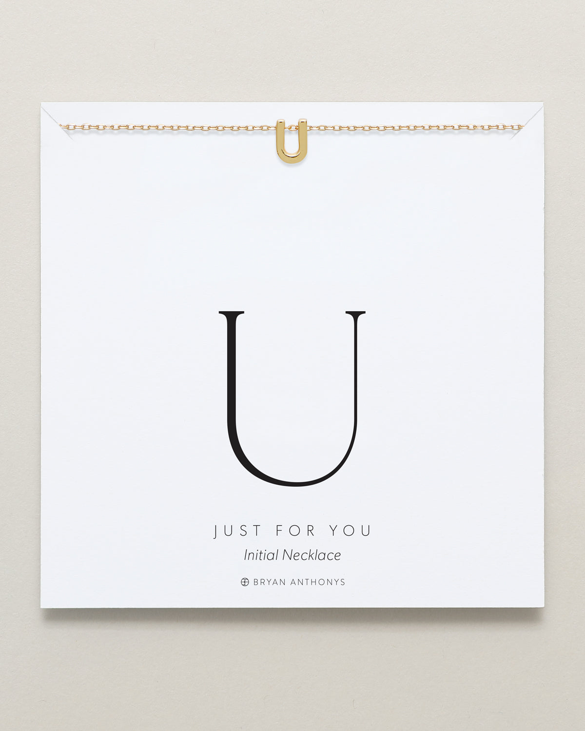 Bryan Anthonys Just For You Gold U Necklace On Card