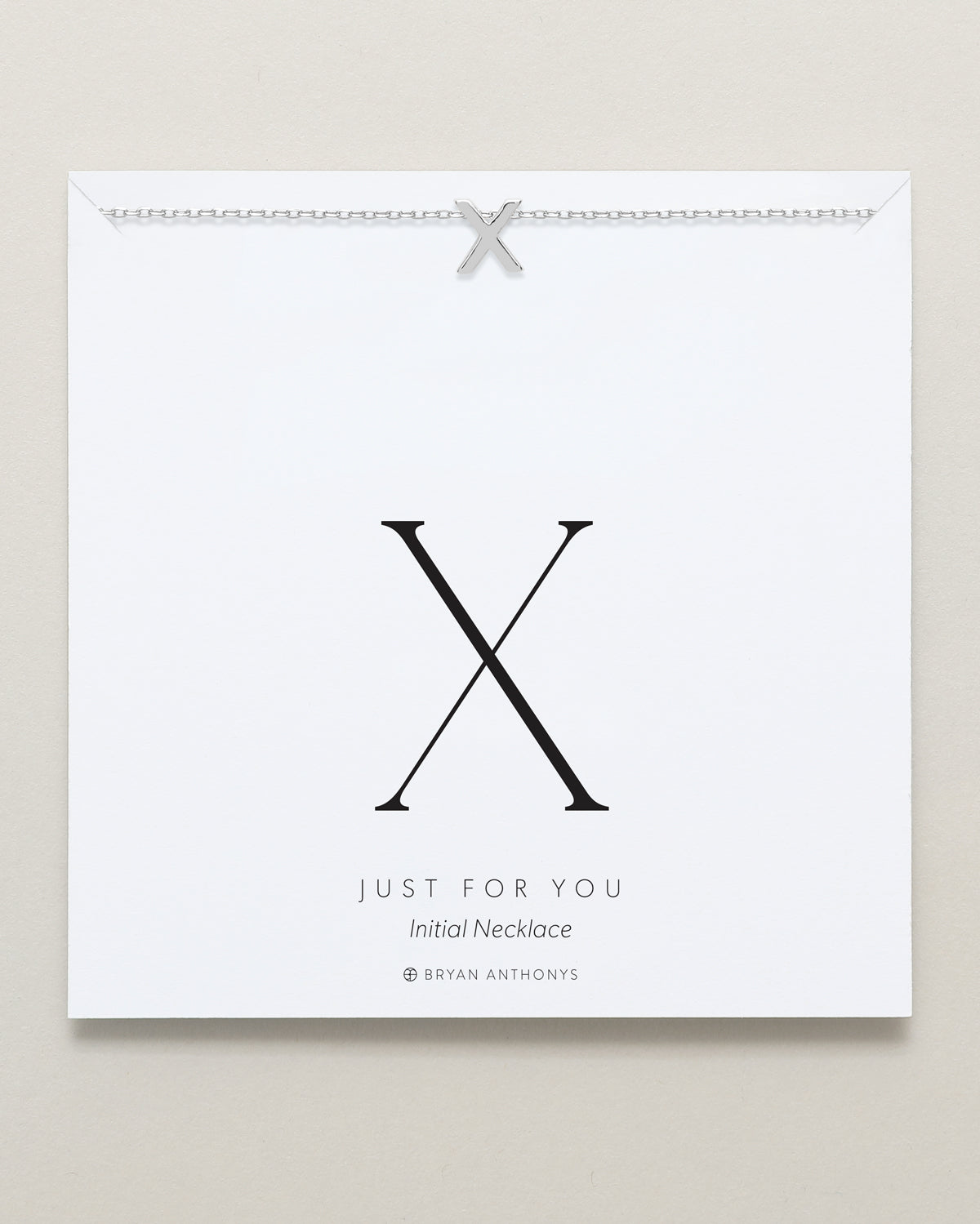 Bryan Anthonys Just For You Silver X Necklace On Card