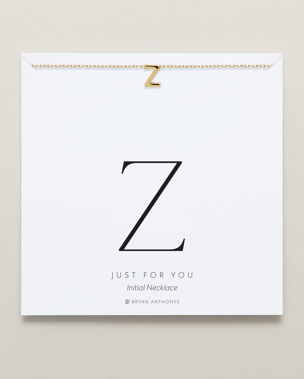 Bryan Anthonys Just For You Gold Z Necklace On Card