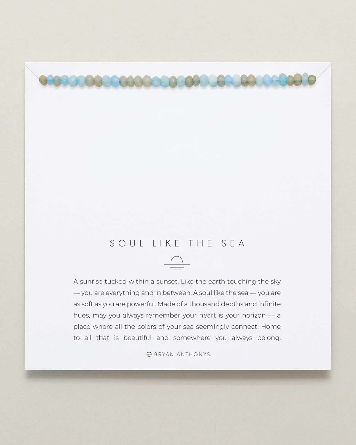 Bryan Anthonys Soul Like The Sea Ocean Beaded Necklace On Card