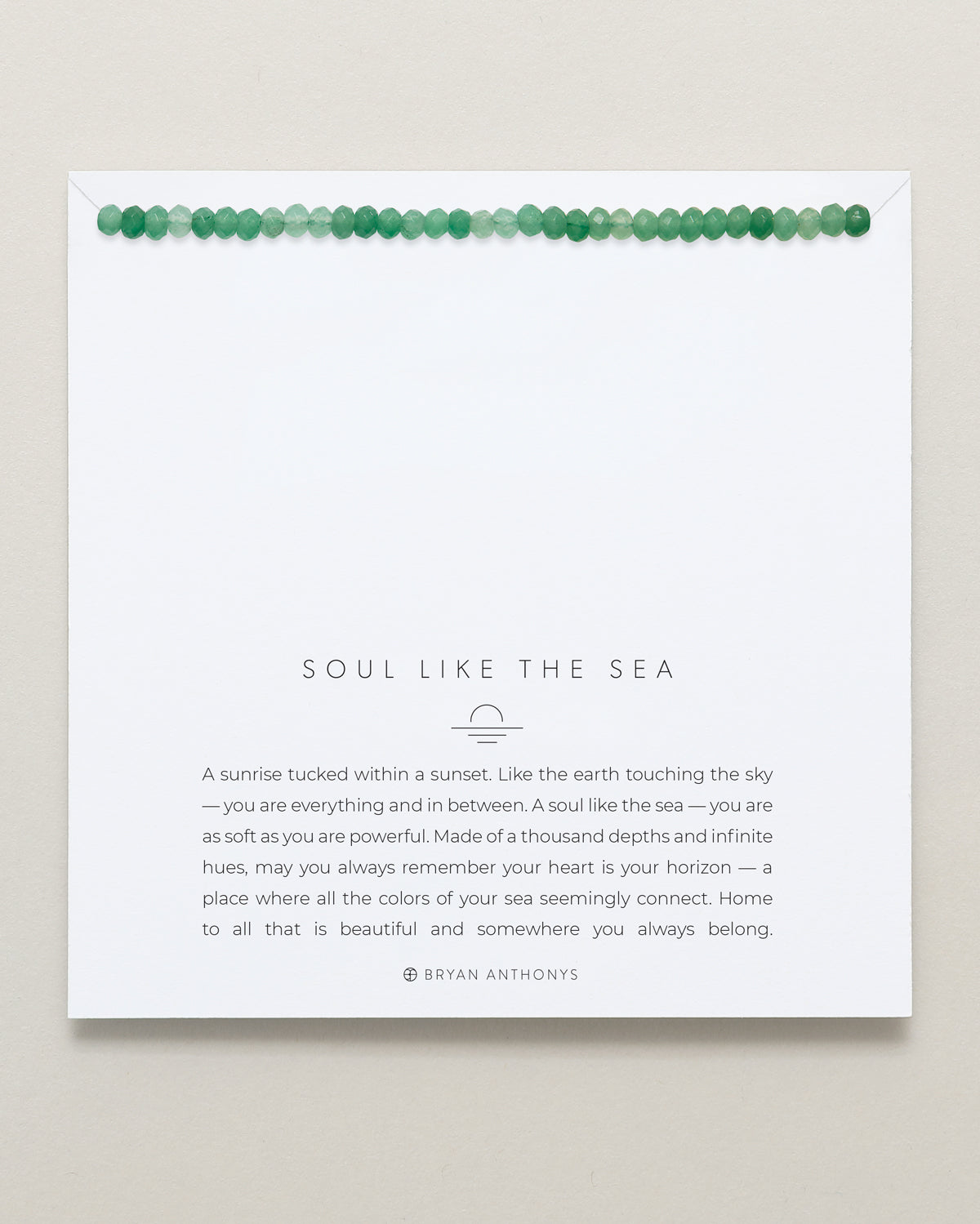 Bryan Anthonys Soul Like The Sea Seaglass Beaded Necklace On Card