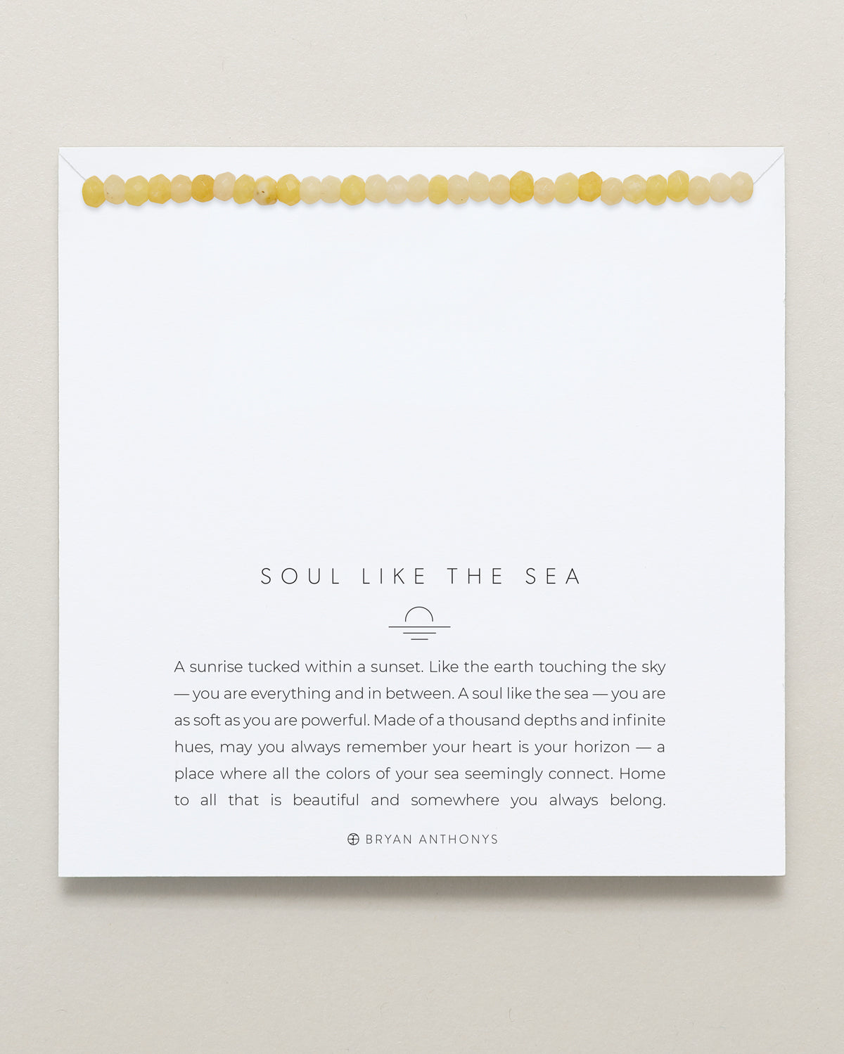 Bryan Anthonys Soul Like The Sea Sunshine Beaded Necklace On Card