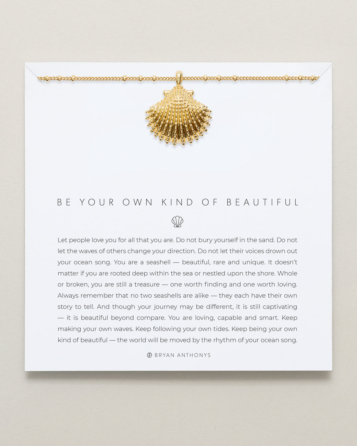Bryan Anthonys Gold Be Your Own Kind Of Beautiful Pendant Necklace On Card