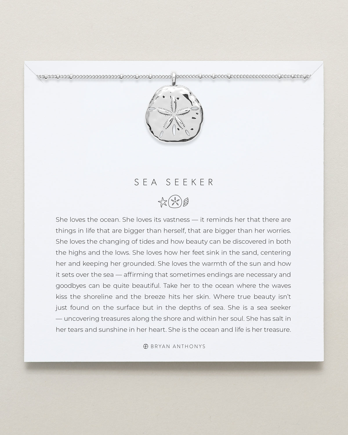 Bryan Anthonys Sea Seeker Silver Pendant Necklace On Card