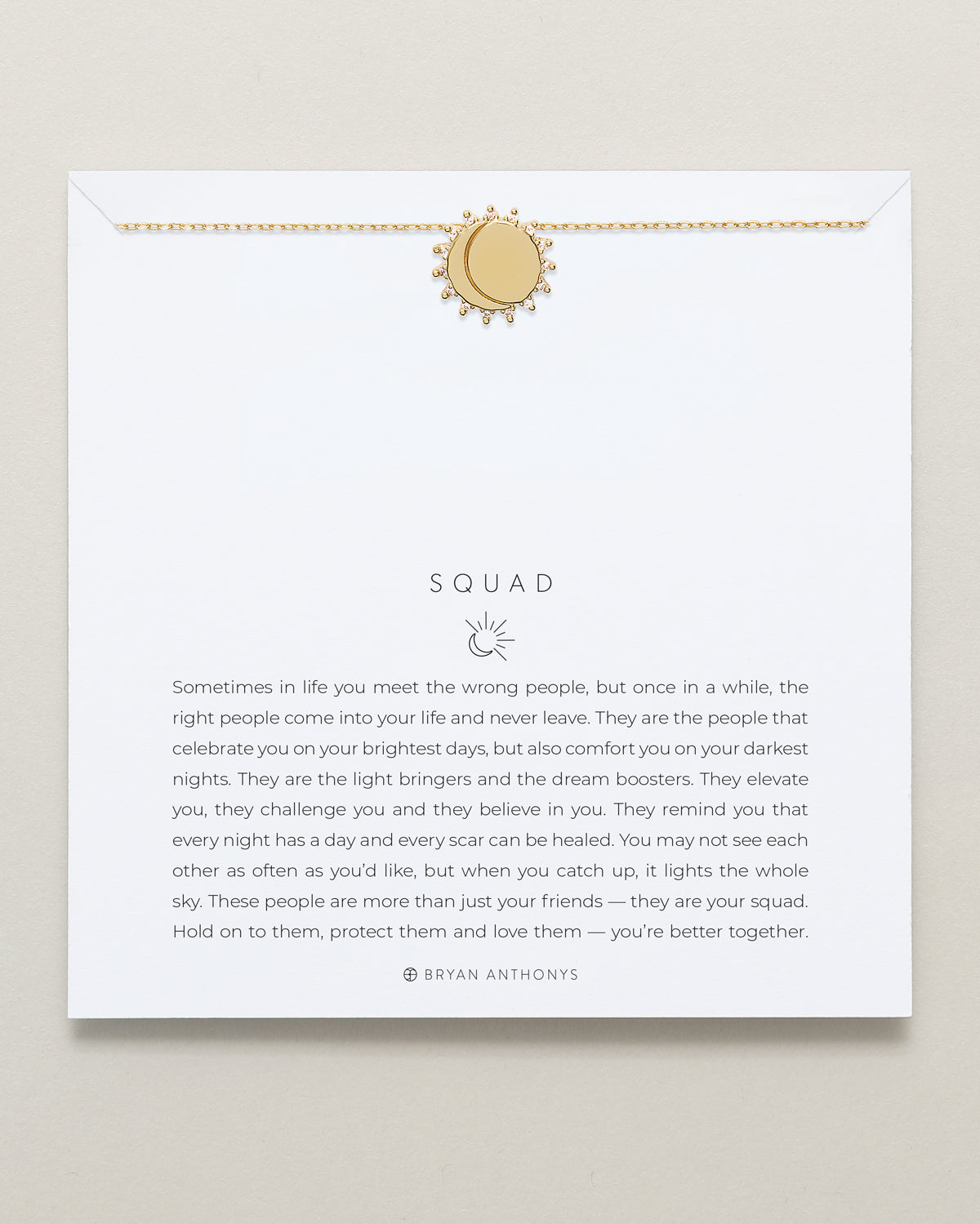 Bryan Anthonys Gold Squad Dainty Necklace On Card