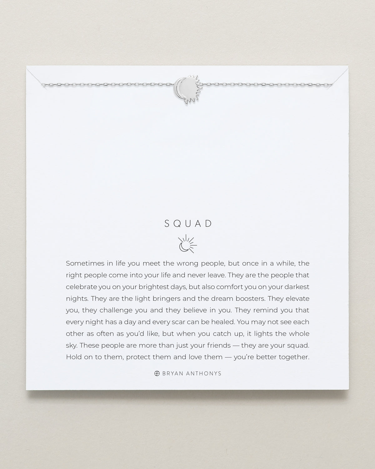 Bryan Anthonys Silver Squad Icon Necklace On Card