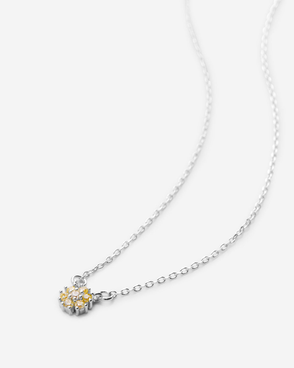 Bryan Anthonys Bloom Silver Yellow Dainty Necklace Macro