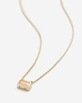 Bryan Anthonys Rose Quartz Healing Stone Gold Pendant Necklace Macro