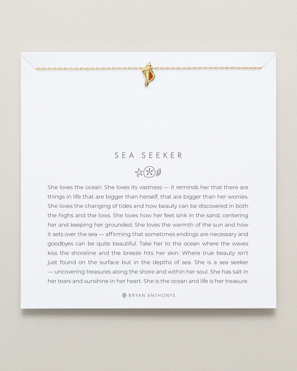 Bryan Anthonys Beach Collection Sea Seeker Icon Necklace in Gold