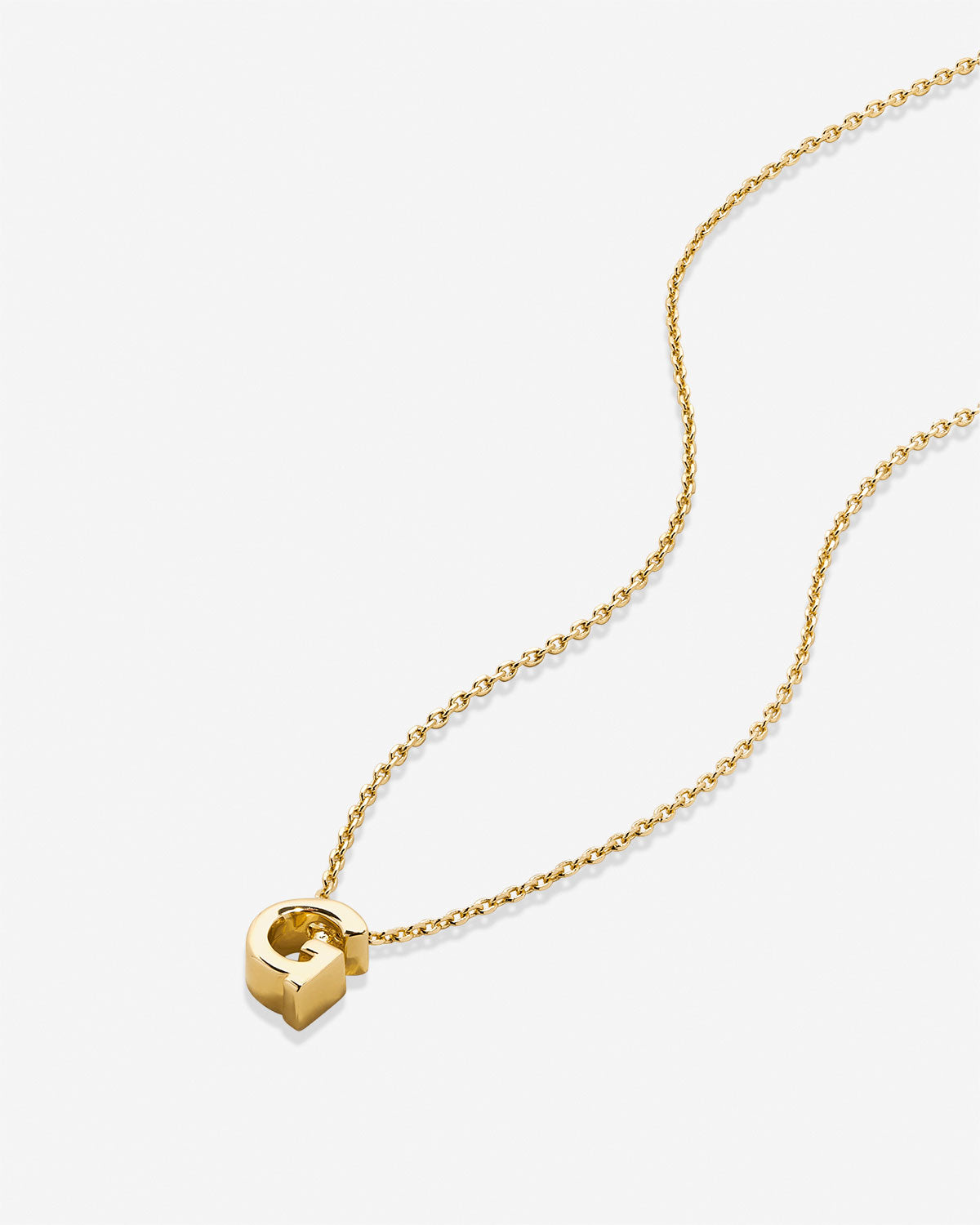 Zoe Initial Necklace with Diamonds - Gold Vermeil - Oak & Luna