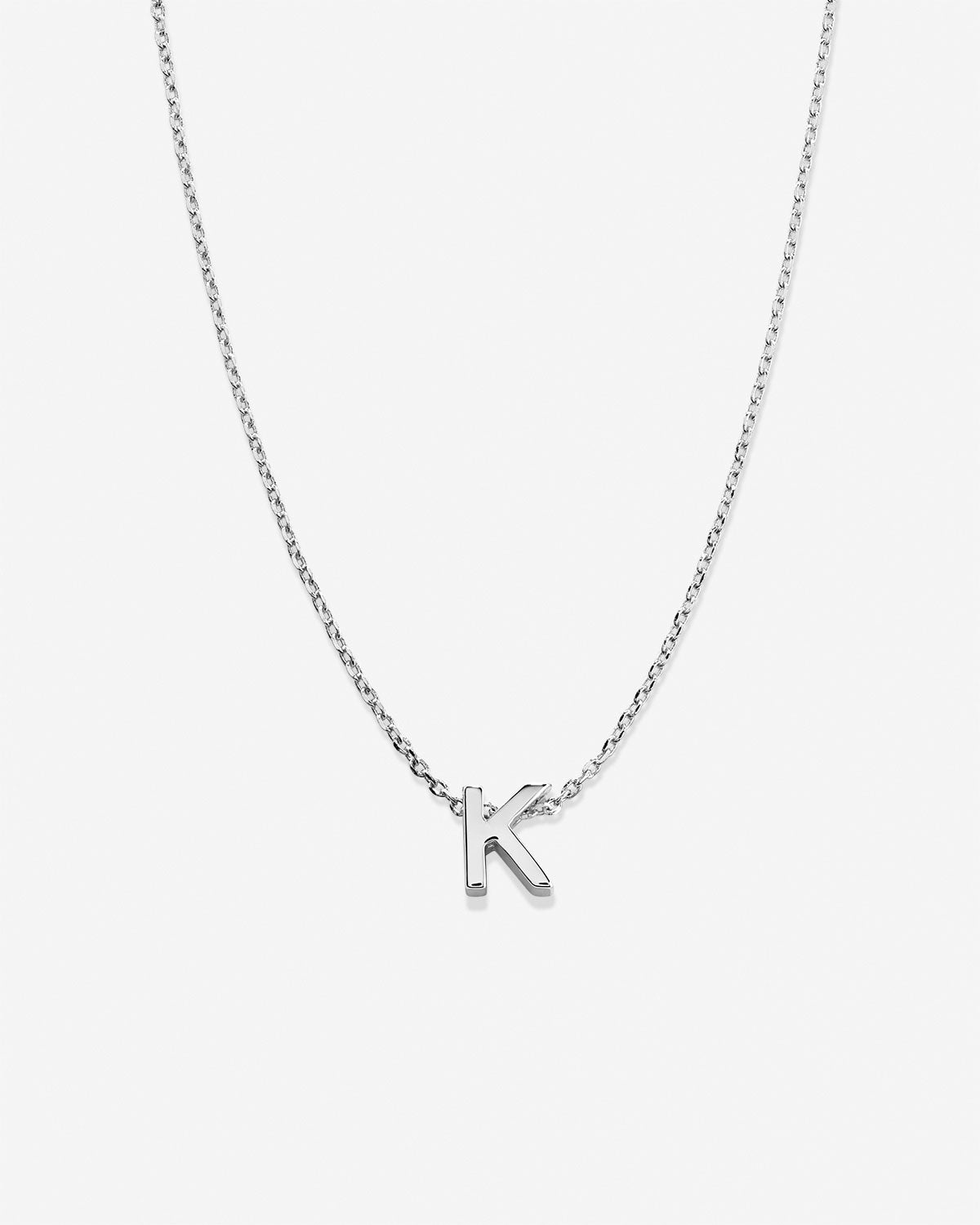14K White Gold Initial Necklace, Small Letter Necklace, Minimalist Initial  Necklace, Letter K Necklace in 14K Gold , Personalized Jewelry