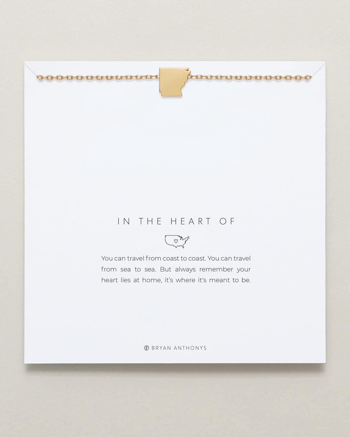 In The Heart Of Necklace — Arkansas on card