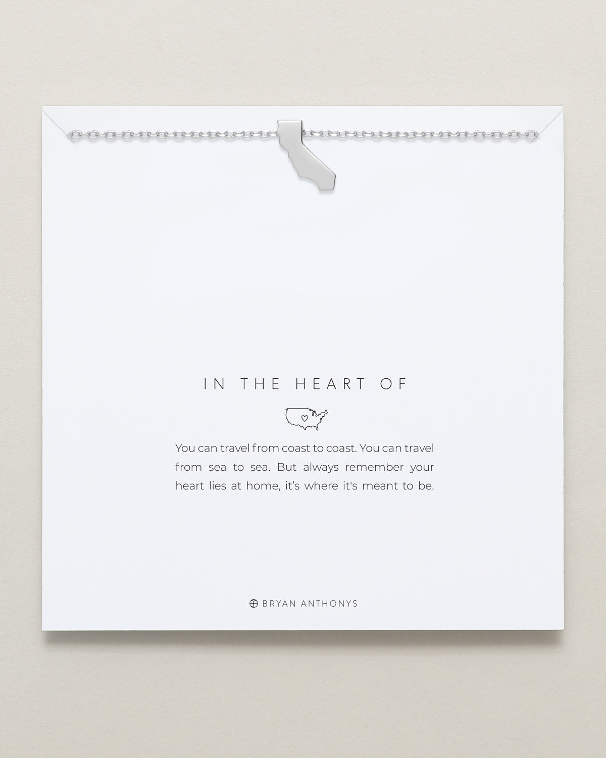 In The Heart Of Necklace — California on card