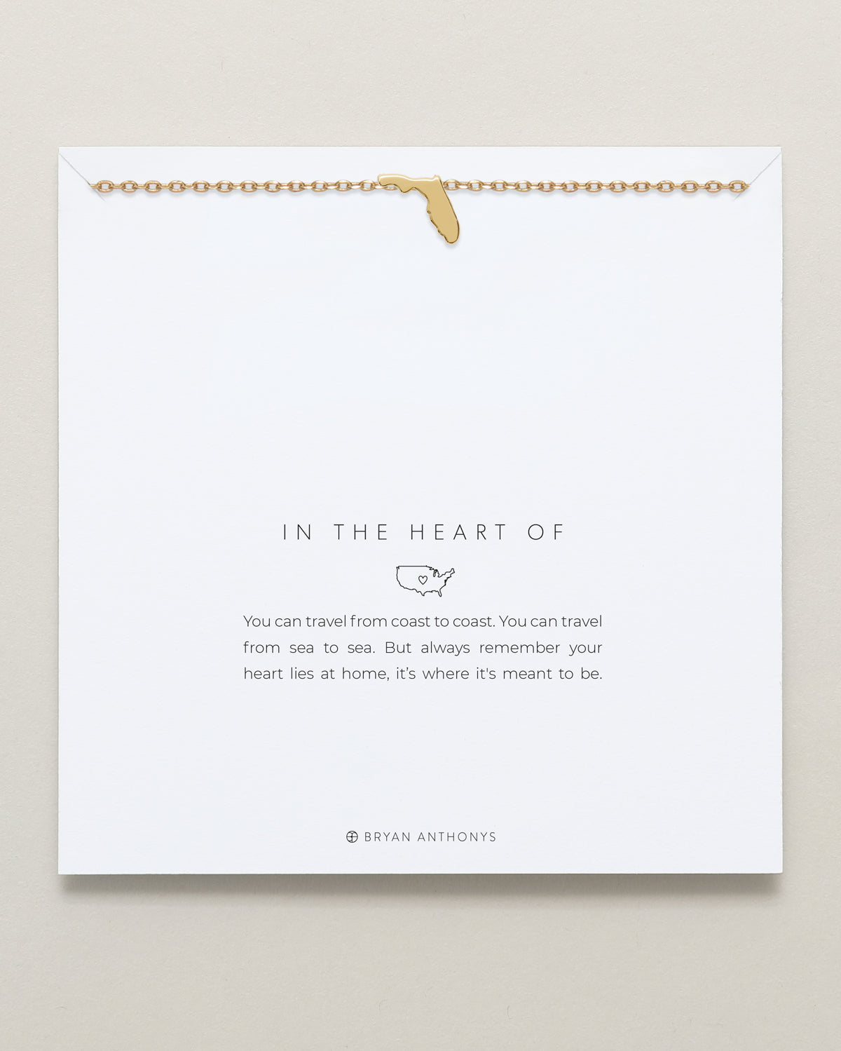 In The Heart Of Necklace — Florida on card