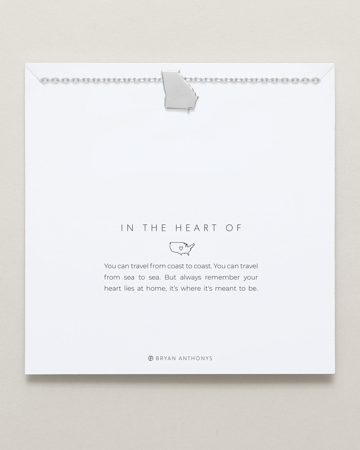 In The Heart Of Necklace — Georgia on card