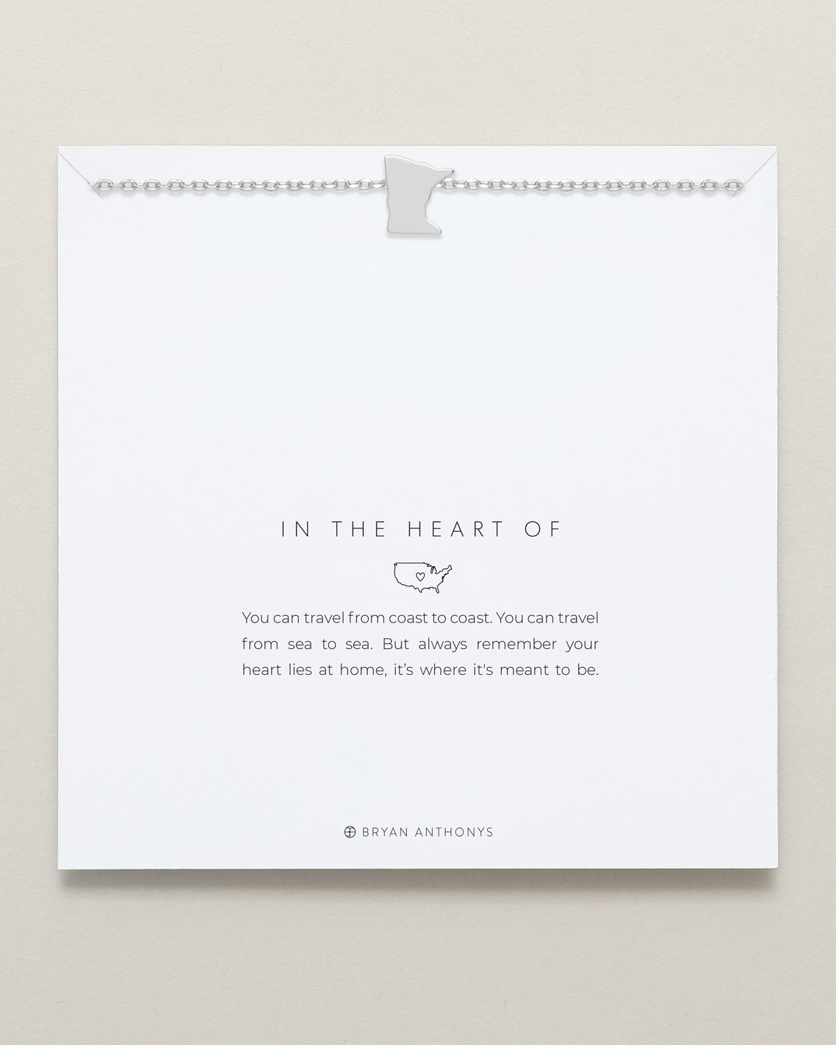 In The Heart Of Necklace — Minnesota on card