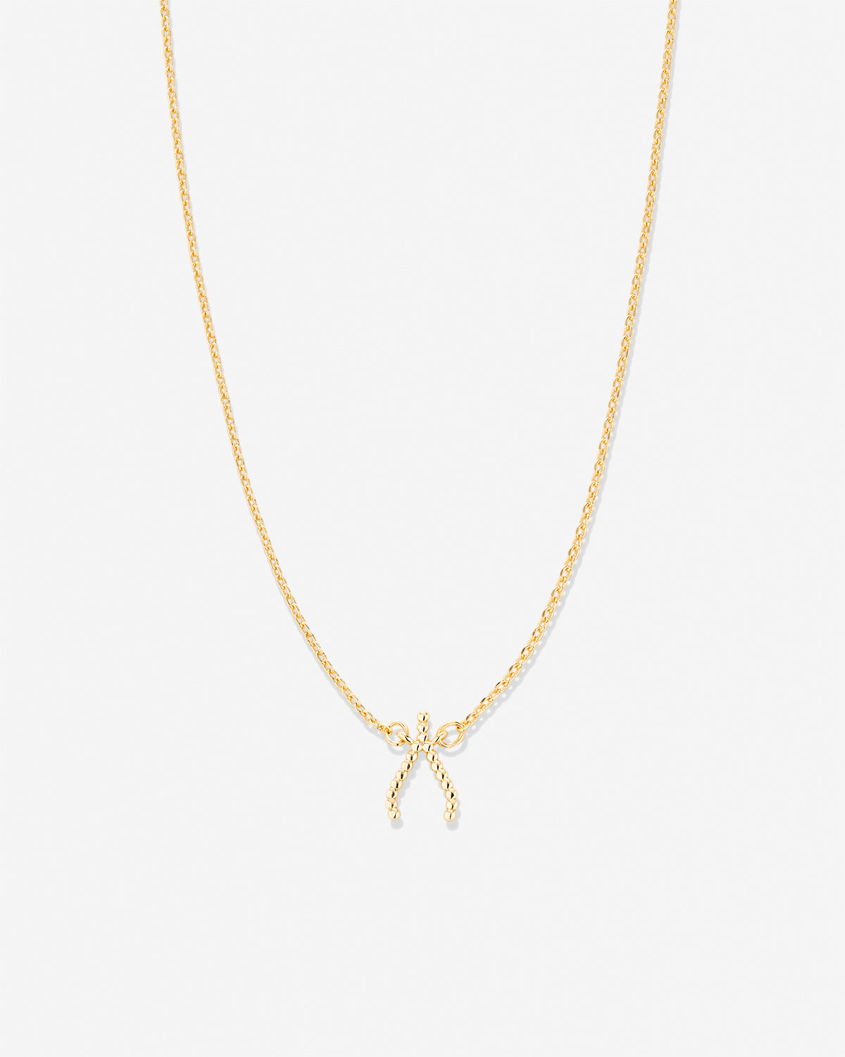 Gold Wishbone Pendant Necklace – NINA JACOB