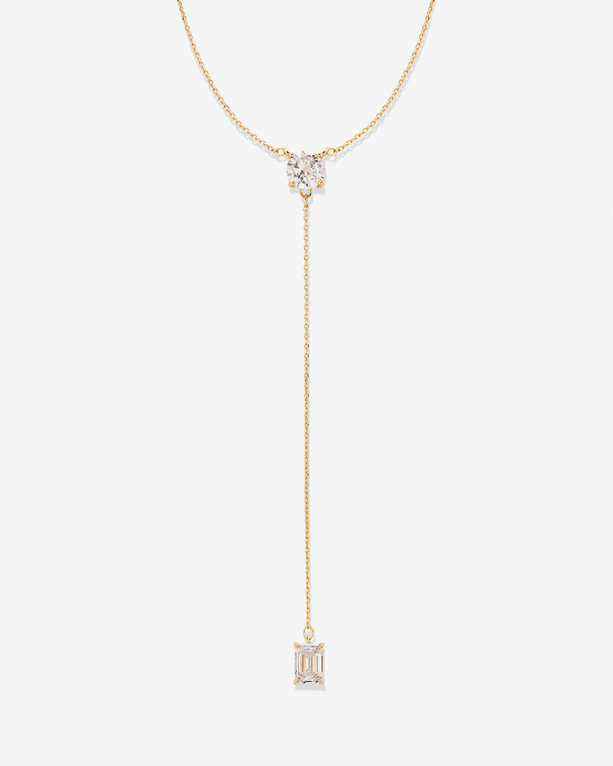 Bryan Anthonys Radiance Collection Emerald Cut Lariat Necklace Gold