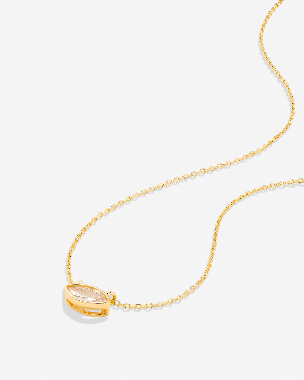 Bryan Anthonys Self Love Marquise Solitaire Necklace Gold