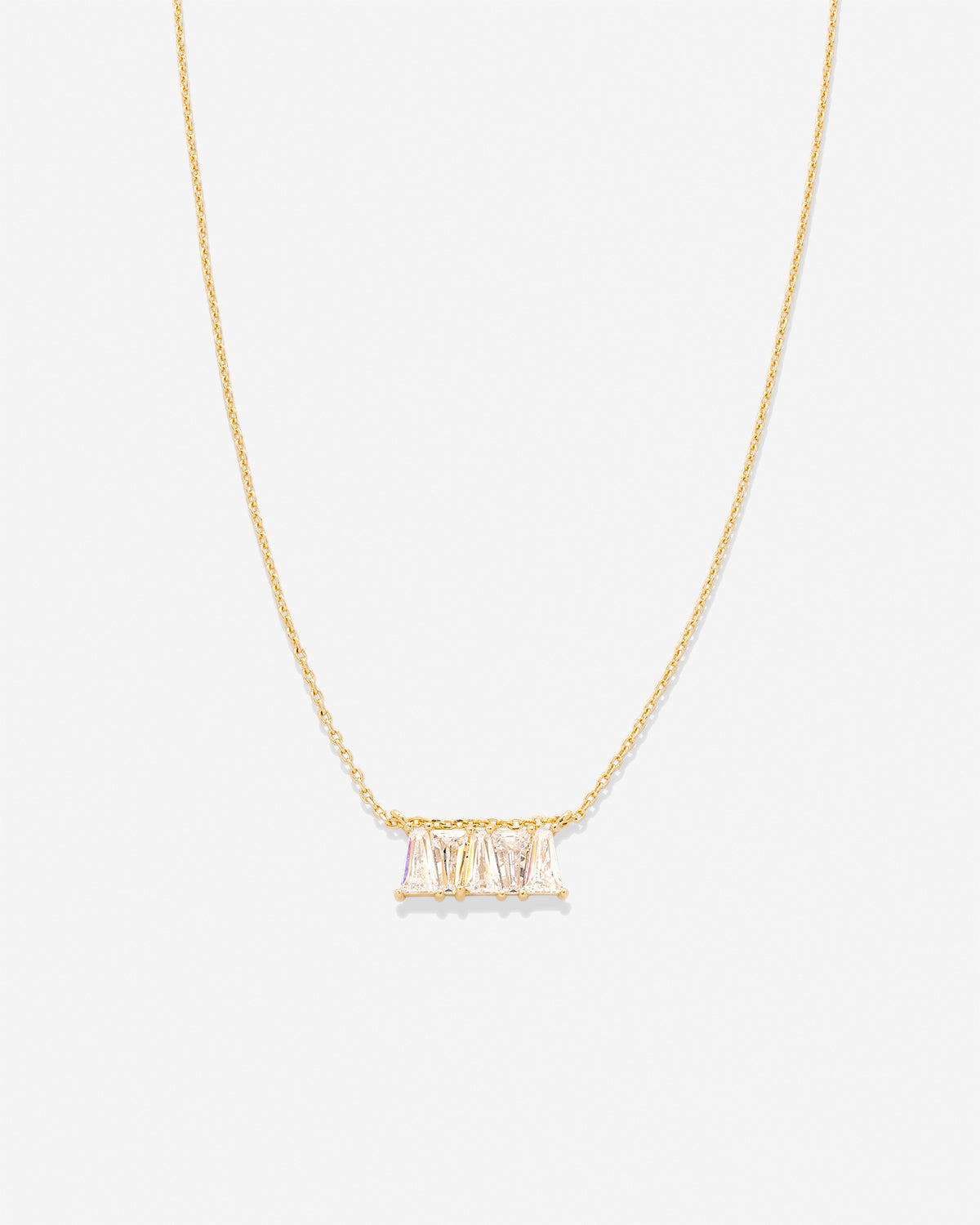 Bryan Anthonys Radiance Collection Baguette Dainty Necklace Gold