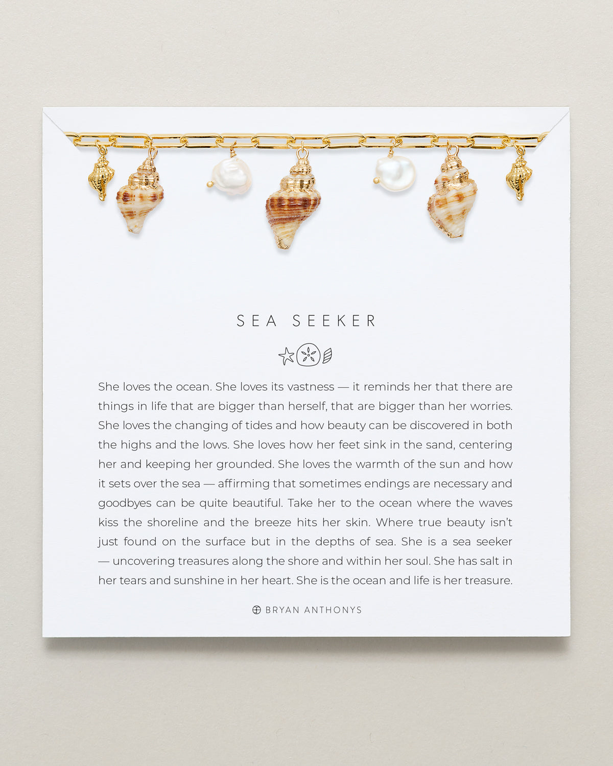 Bryan Anthonys Beach Collection Sea Seeker Statement Necklace Gold On Card