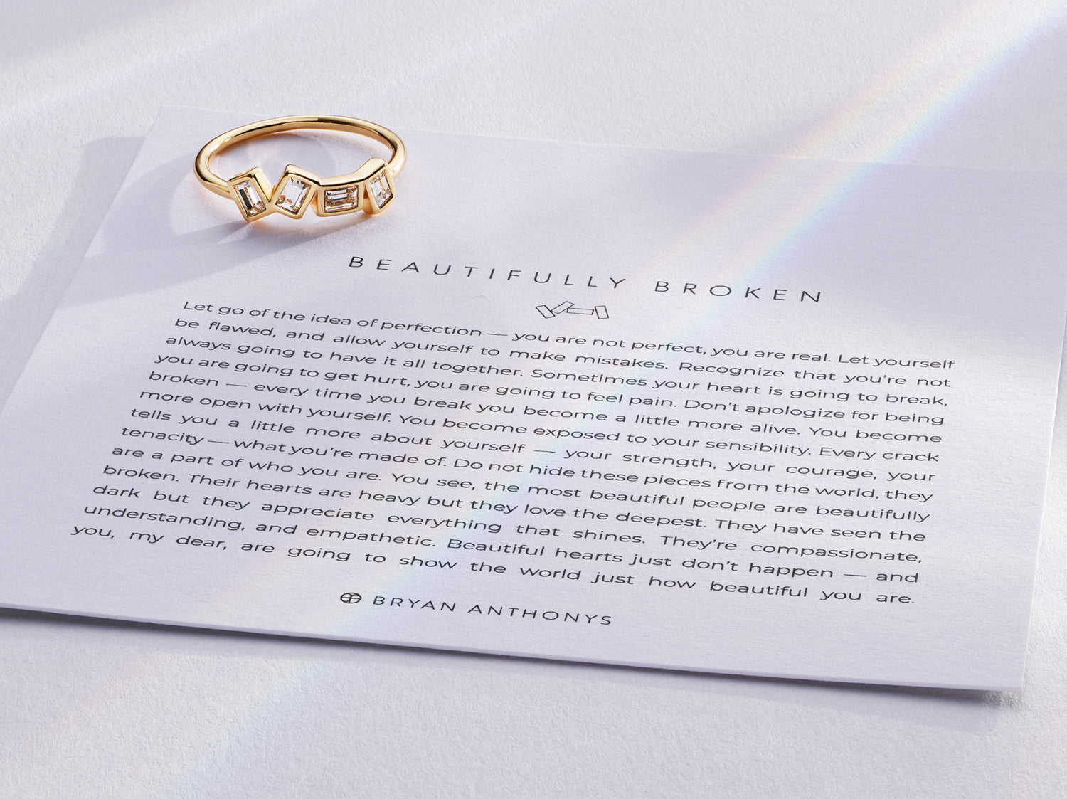 Beautifully Broken Ring with Meaning Card
