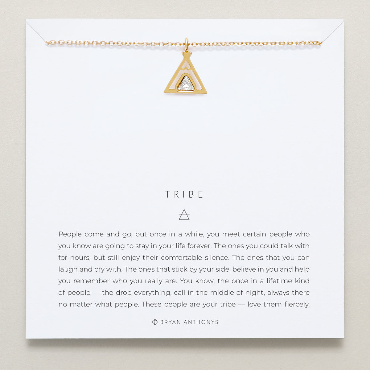 Tribe friendship necklace on card