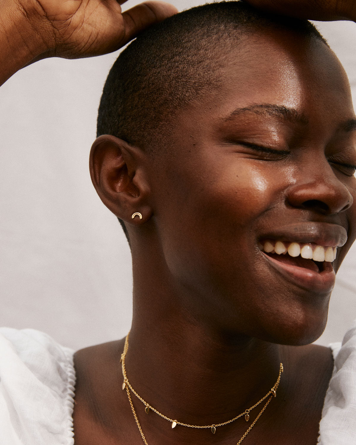 Bryan Anthonys Overcome Gold Rainbow Earrings On Model