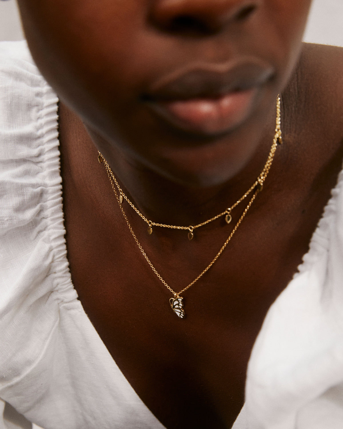 Bryan Anthonys Grief Gold Necklace on Model