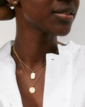 Bryan Anthonys To The Moon and Back Gold Necklace with Crystal on model
