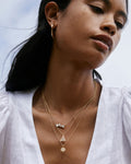 Bryan Anthonys Beautifully Broken Necklace Gold with Crystal Necklace On Model