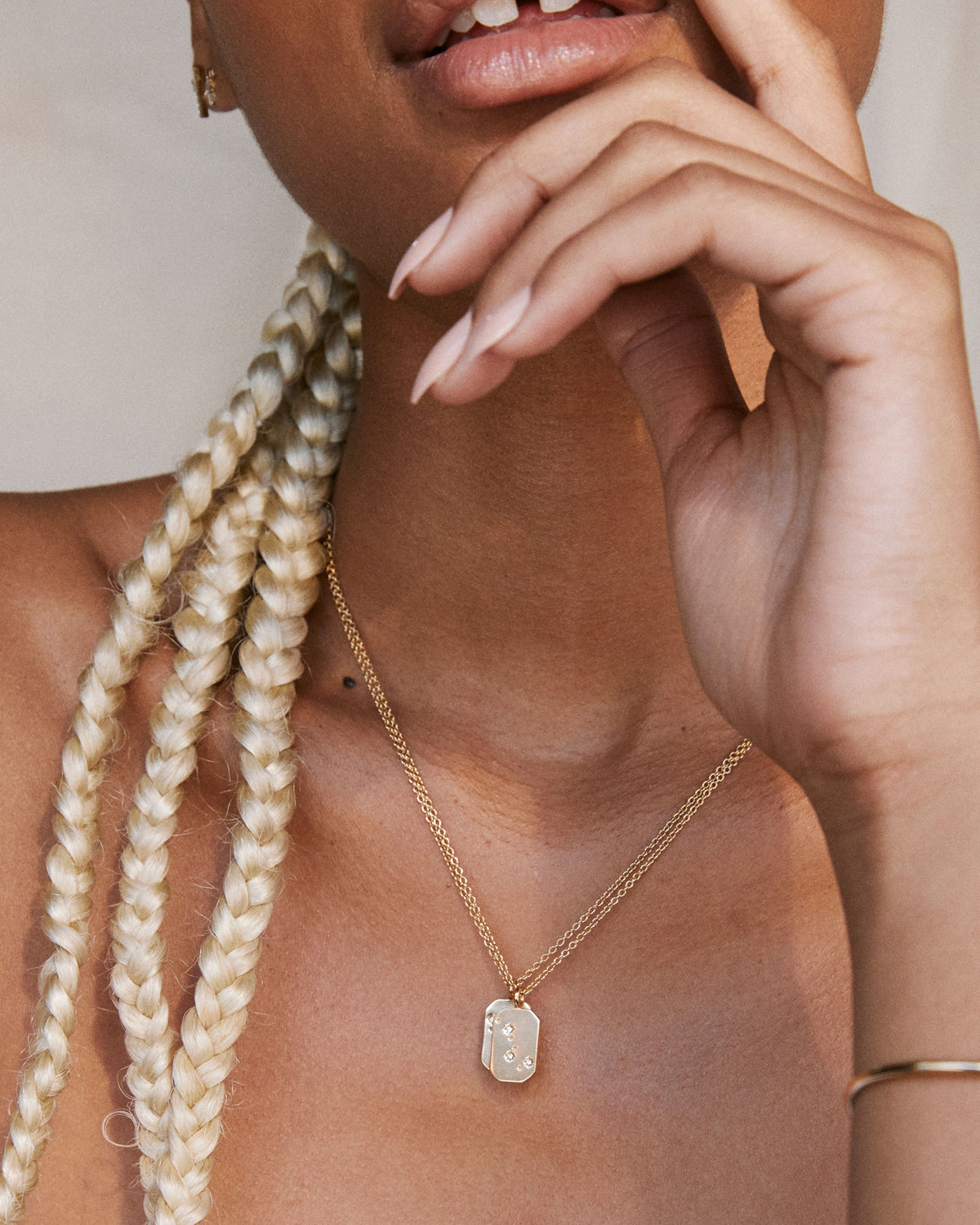 Bryan Anthonys Big Dipper Little Dipper Necklace Set Gold on Model
