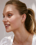 Bryan Anthonys Tribe Gold Earrings With Crystals On Model